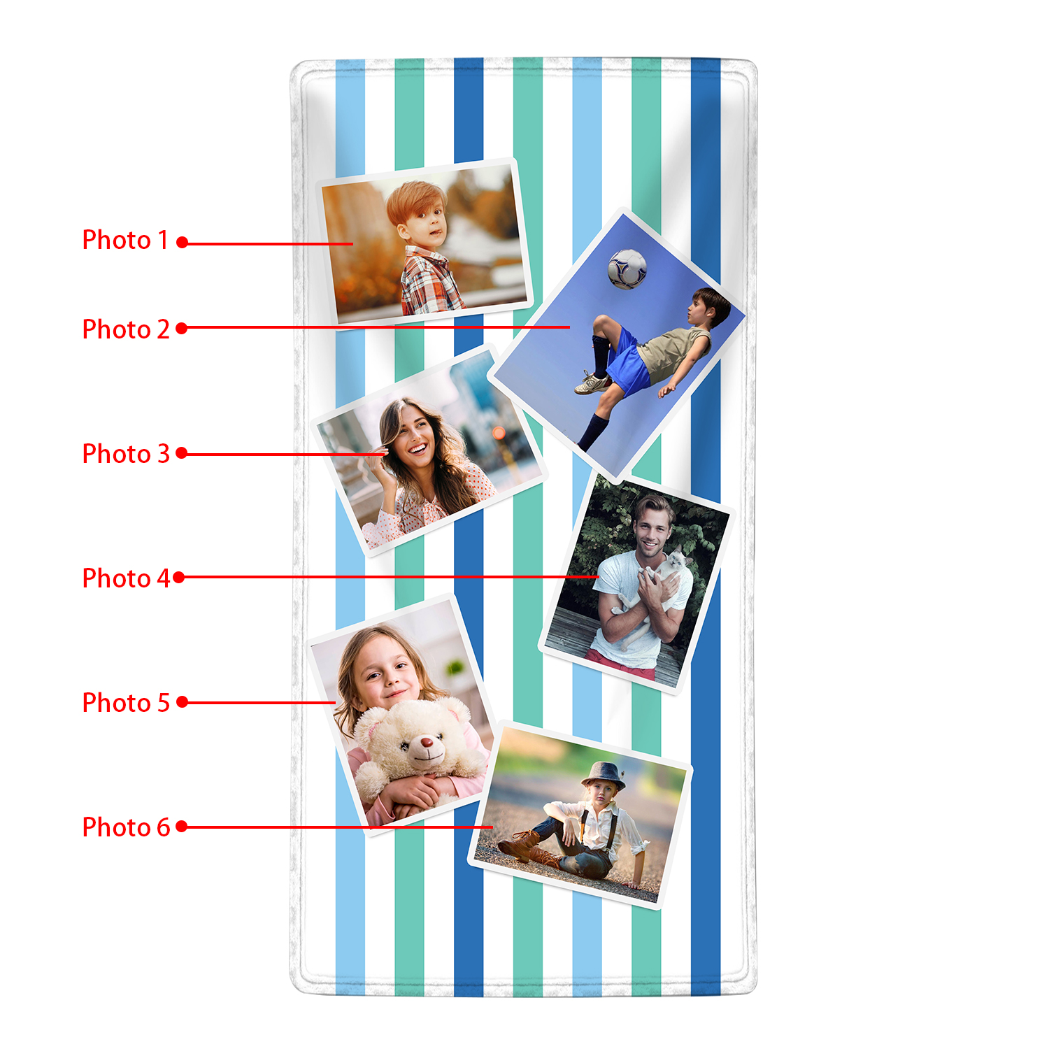 Personalized 6 Photos Summer Beach Personalized Beach Towel For Her/Him
