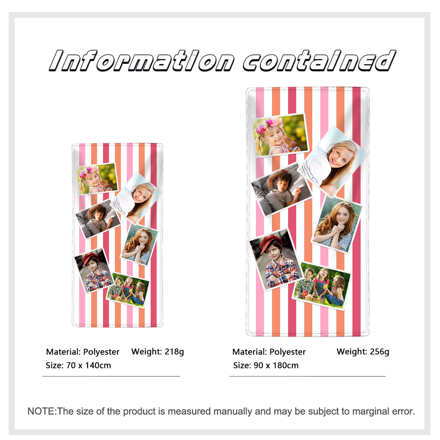 Personalized 6 Photos Summer Beach Personalized Beach Towel For Her/Him