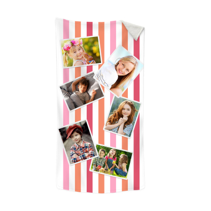 Personalized 6 Photos Summer Beach Personalized Beach Towel For Her/Him