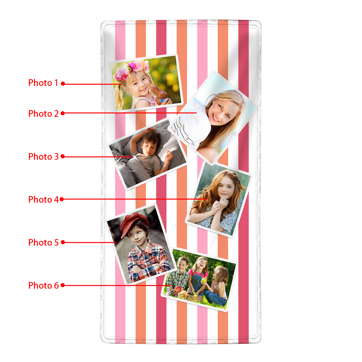 Personalized 6 Photos Summer Beach Personalized Beach Towel For Her/Him