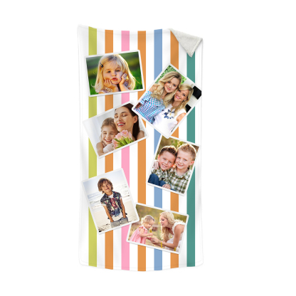 Personalized 6 Photos Summer Beach Personalized Beach Towel For Her/Him