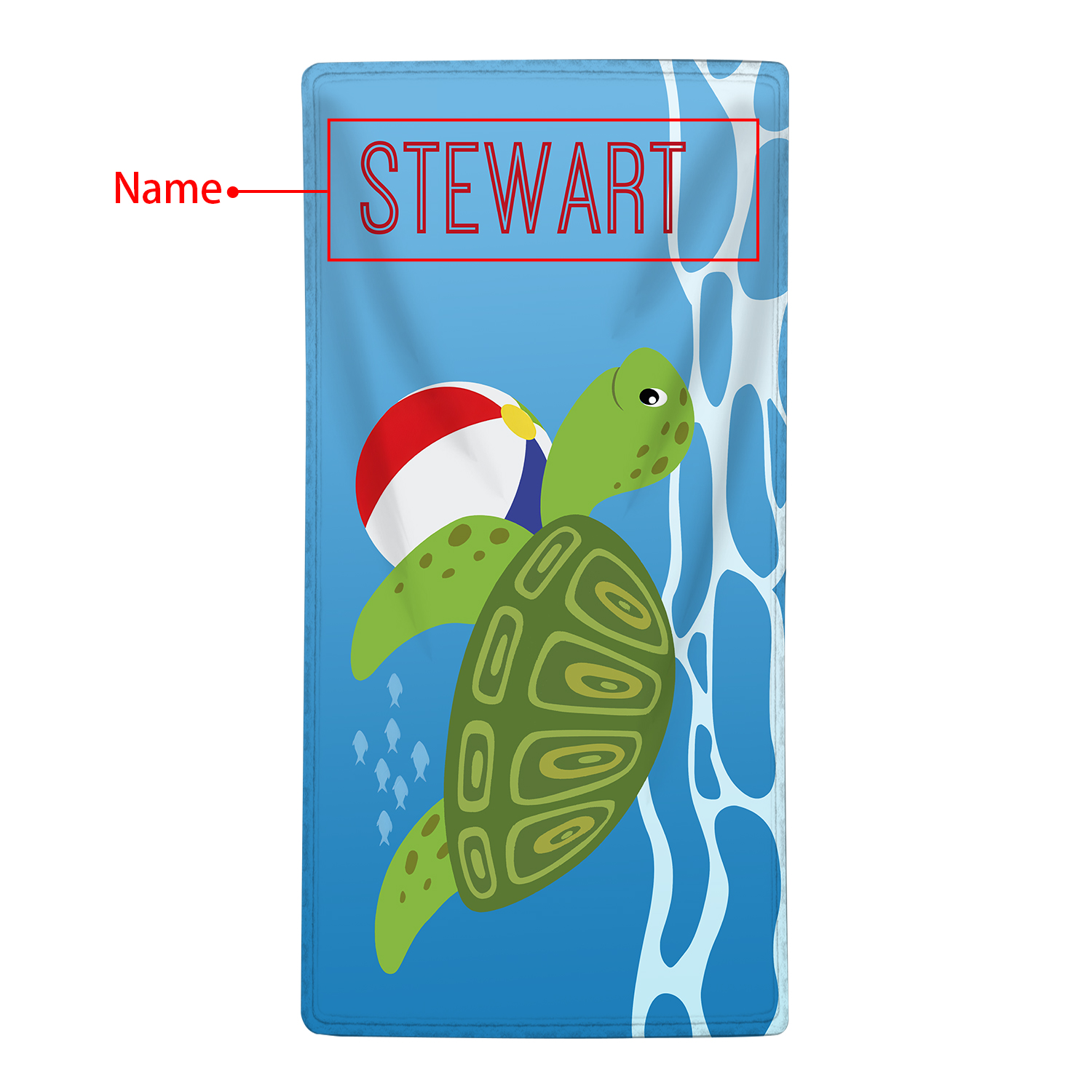 Personalized Name Summer Beach Personalized Beach Towel With Turtle/Starfish/Whale/Crab For Her/Him