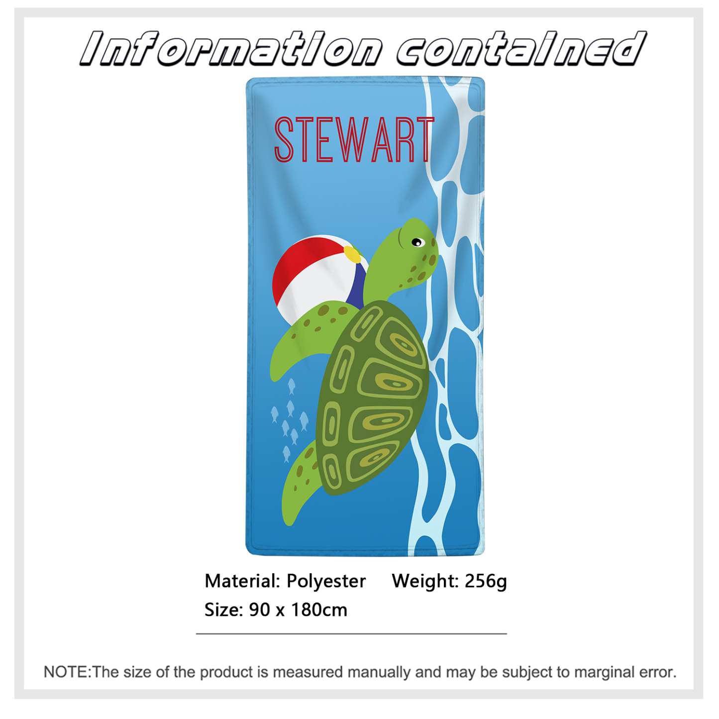 Personalized Name Summer Beach Personalized Beach Towel With Turtle/Starfish/Whale/Crab For Her/Him