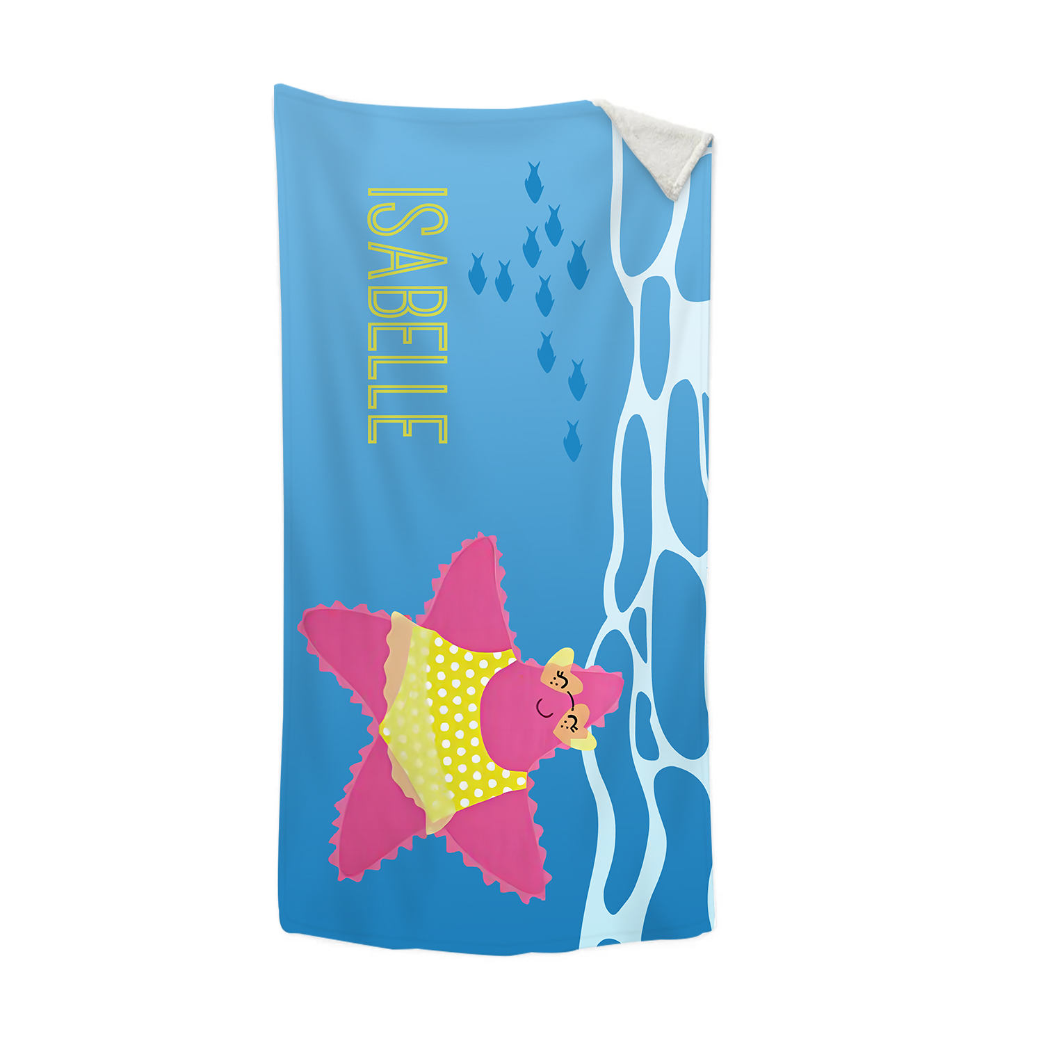 Personalized Name Summer Beach Personalized Beach Towel With Turtle/Starfish/Whale/Crab For Her/Him