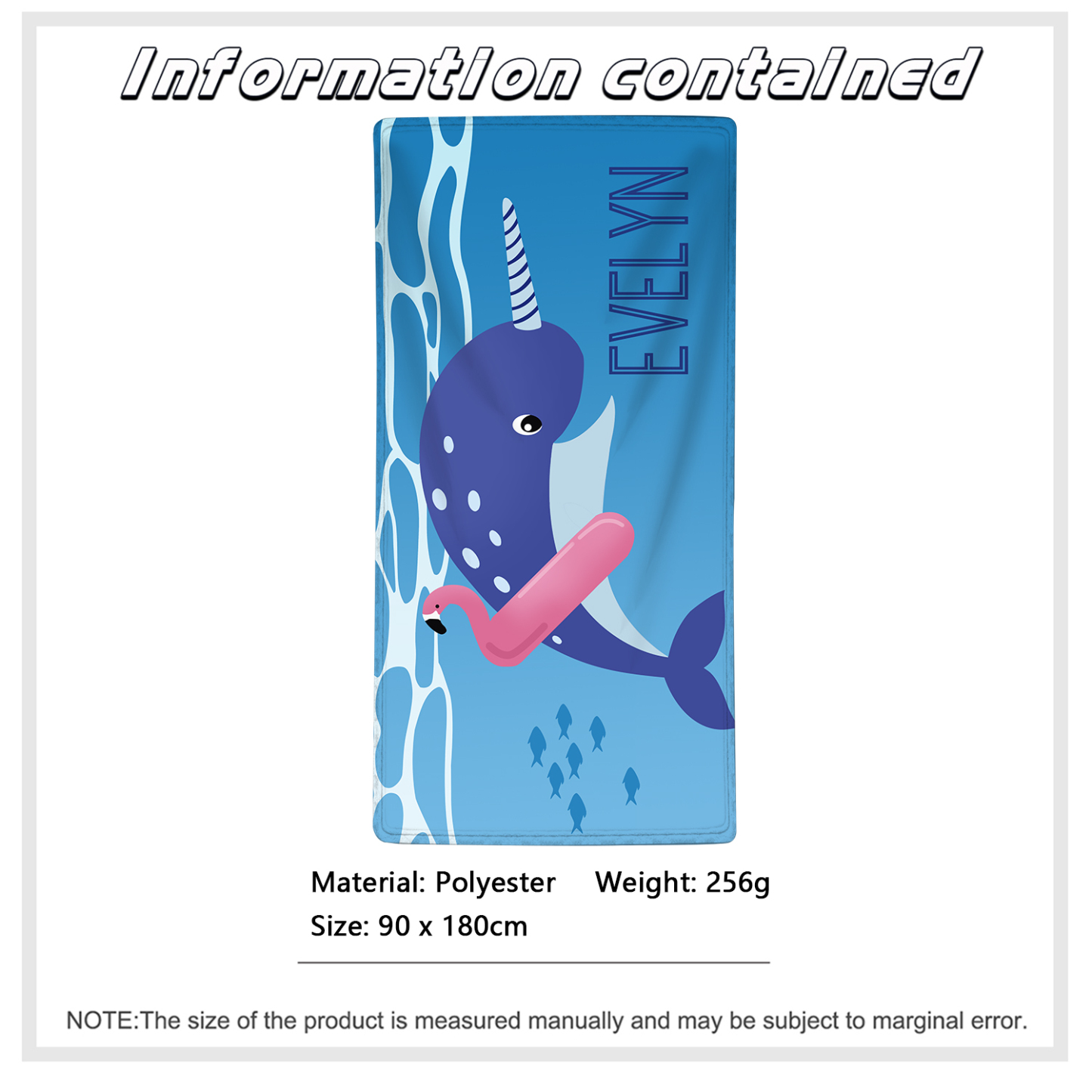 Personalized Name Summer Beach Personalized Beach Towel With Turtle/Starfish/Whale/Crab For Her/Him