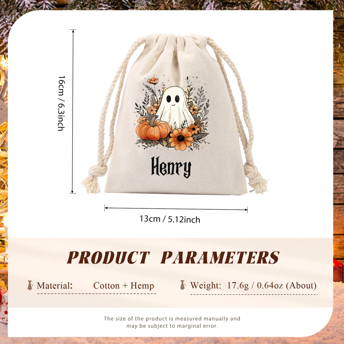 Personalised Halloween Trick or Treat Bags - Custom Named Marshmallow Bags with Pumpkin/Ghost Designs For Kids | Jessmade