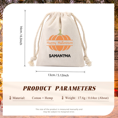 Personalised Halloween Trick or Treat Bags - Custom Named Marshmallow Bags with Pumpkin/Ghost Designs For Kids | Jessmade