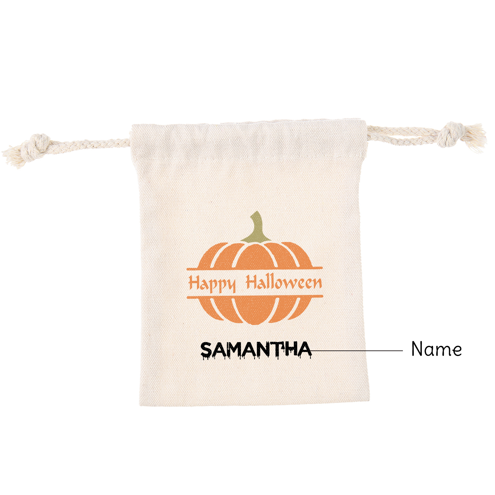 Personalised Halloween Trick or Treat Bags - Custom Named Marshmallow Bags with Pumpkin/Ghost Designs For Kids | Jessmade