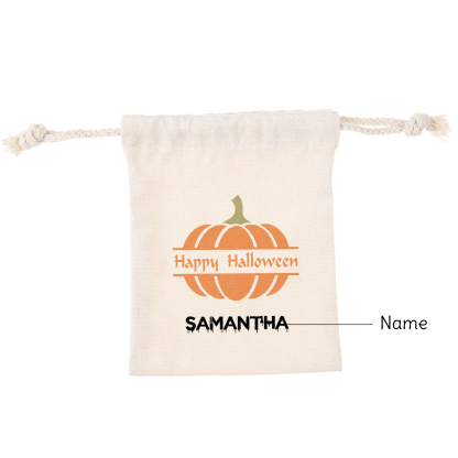 Personalised Halloween Trick or Treat Bags - Custom Named Marshmallow Bags with Pumpkin/Ghost Designs For Kids | Jessmade