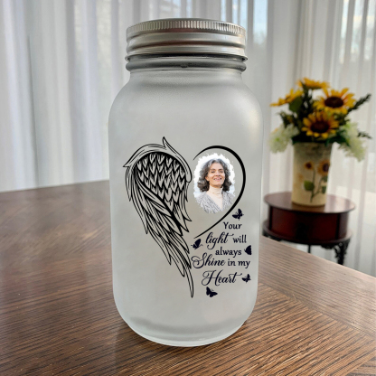 Personalized Memorial Mason Jar Light – Custom Photo for Remembering Loved Ones | Jessmade
