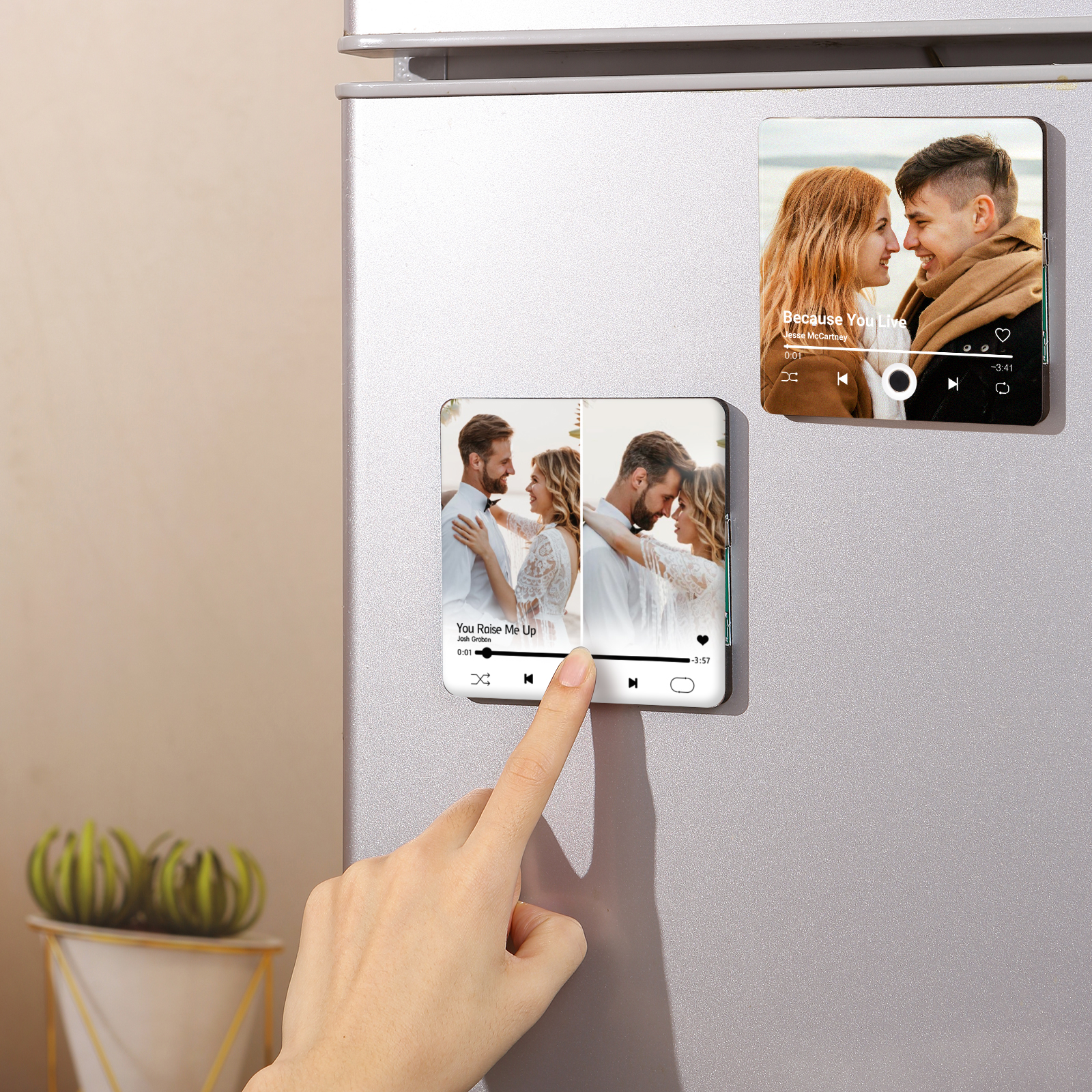 Personalised 2-Photo Music Fridge Magnet – A Thoughtful Custom Keepsake | Jessemade