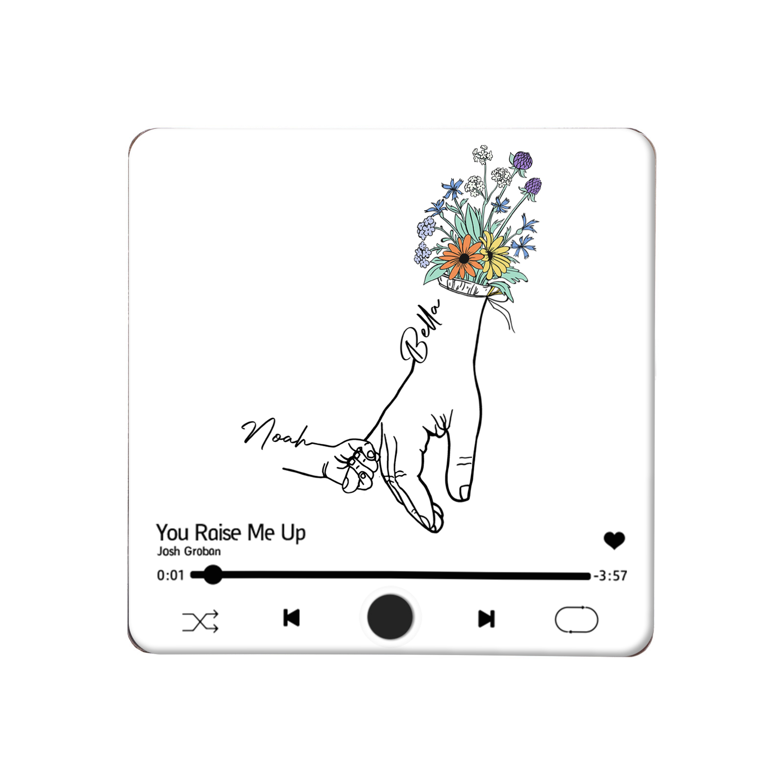 Personalised Hand-Holding Refrigerator Sticker with Custom 2 Names and Music Thoughtful Gift for Mum | Jessemade