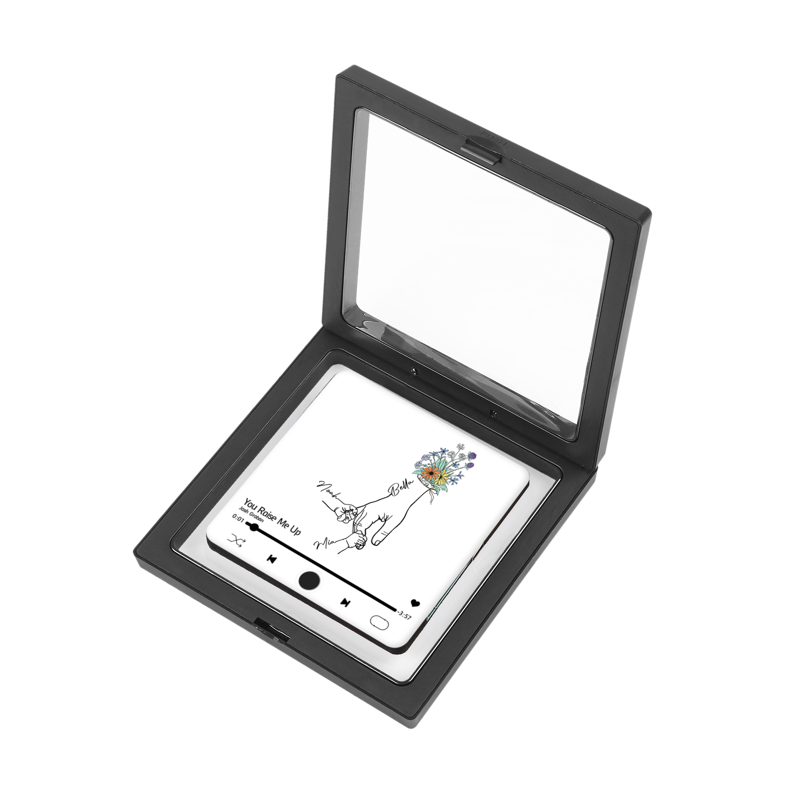 Personalised Hand-Holding Refrigerator Sticker with Custom 3 Names and Music Thoughtful Gift for Mum | Jessemade