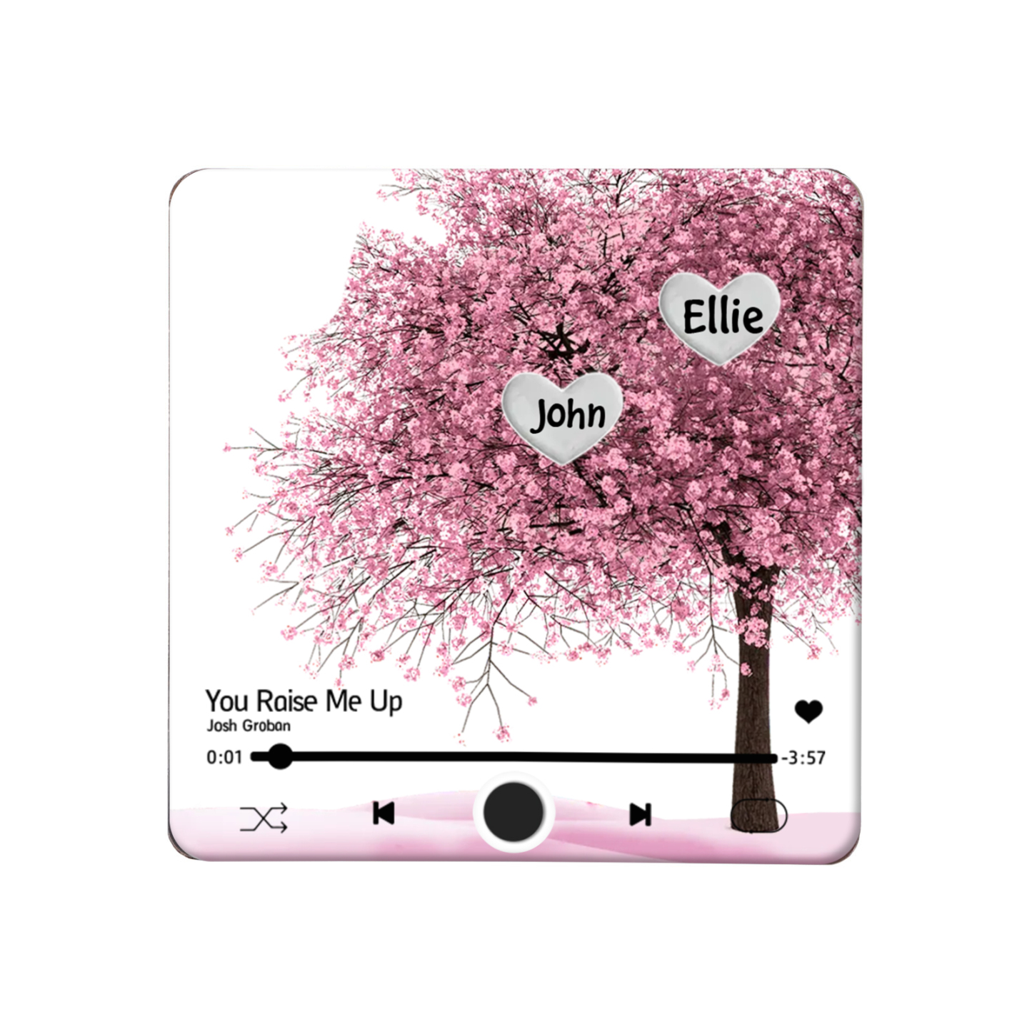 Personalised Acrylic Refrigerator Magnet with Custom 2 Names and Song Gift for Parents | Jessemade