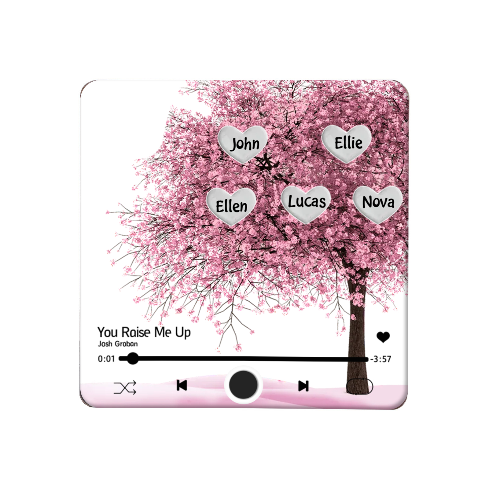 Personalised Acrylic Refrigerator Magnet with Custom 5 Names and Song Gift for Parents | Jessemade