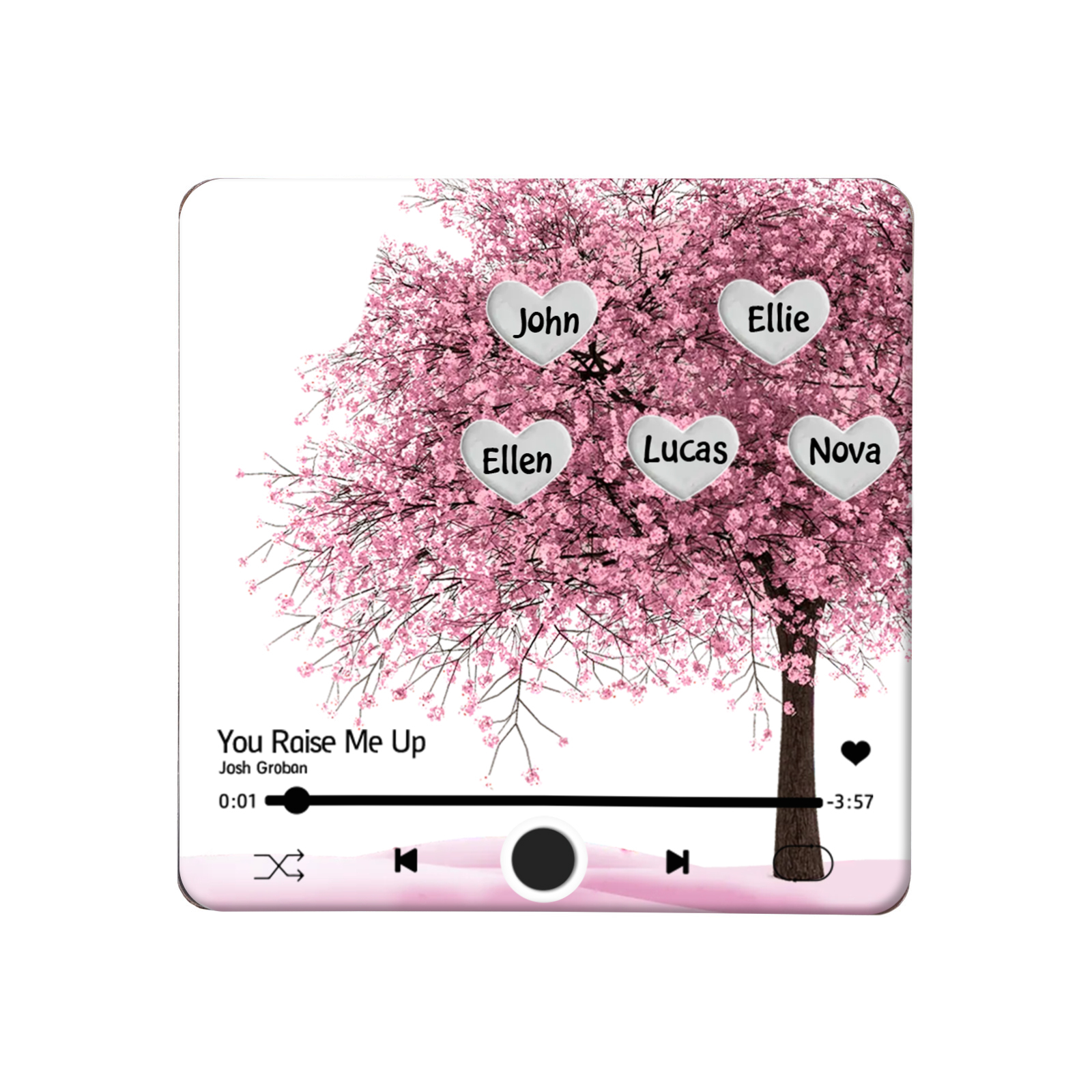 Personalised Acrylic Refrigerator Magnet with Custom 5 Names and Song Gift for Parents | Jessemade