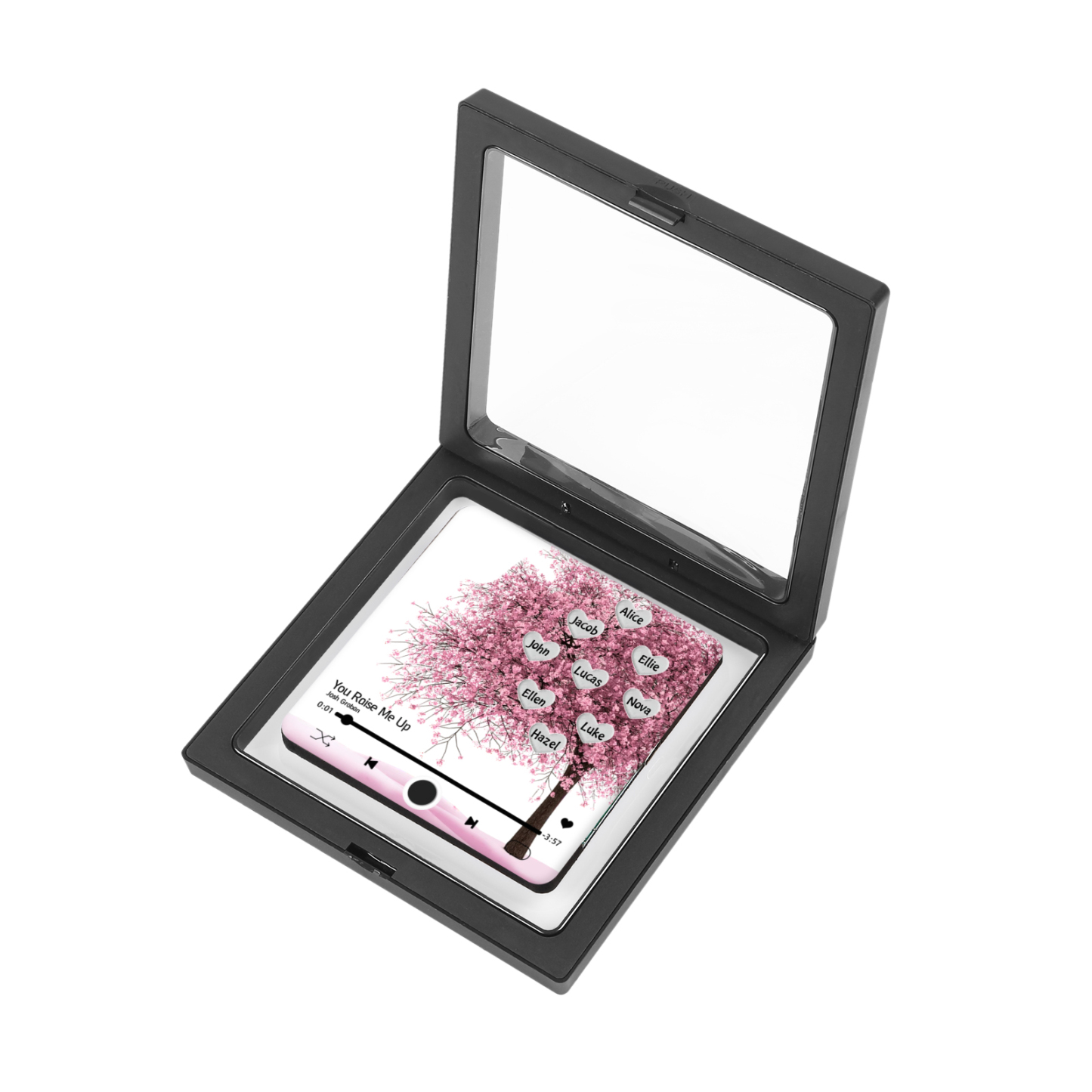 Personalised Acrylic Refrigerator Magnet with Custom 9 Names and Song Gift for Parents | Jessemade