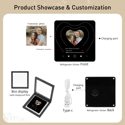 Personalised Music Refrigerator Magnet – Custom Photo & Song | Valentine's Gift for Him/Her | Jessemade