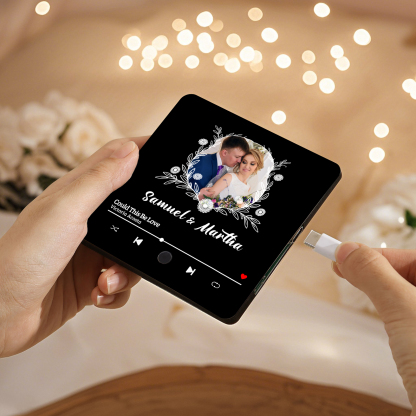 Personalised Music Fridge Magnet with Custom Photo, 2 Names & Song – Perfect Valentine’s Day Gift for Him/Her | Jessemade