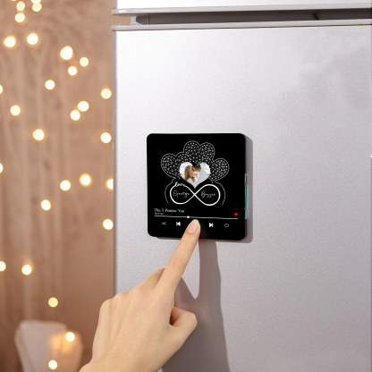 Personalised Music Fridge Magnet with Custom Photo, 2 Names & Song – Valentine’s Day Gift for Him/Her | Jessemade