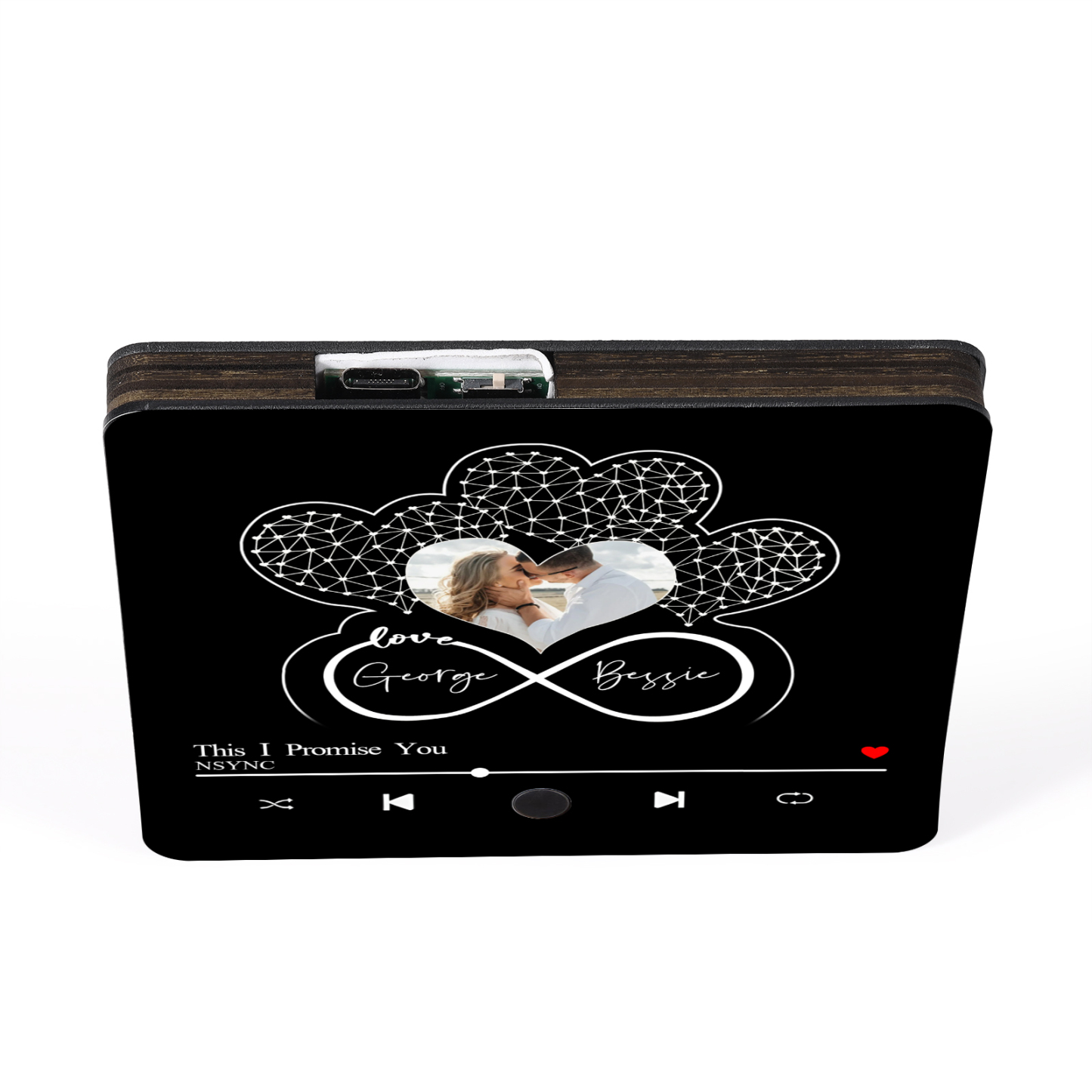 Personalised Music Fridge Magnet with Custom Photo, 2 Names & Song – Valentine’s Day Gift for Him/Her | Jessemade