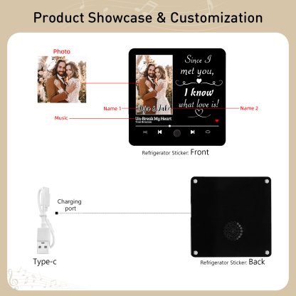 Personalized Photo Fridge Magnet Since I Met You I Know What Love Is Musical Valentines Day Gift