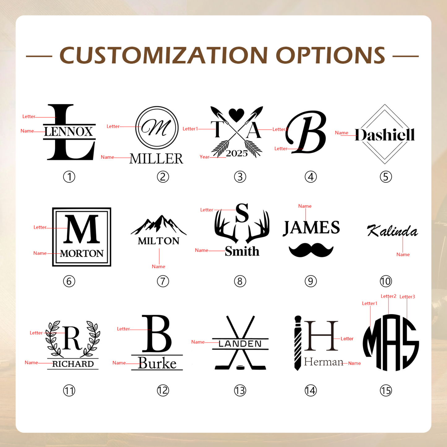 Brown Personalised Leather Wallet Engraved Photo Short Wallet Gifts For Men