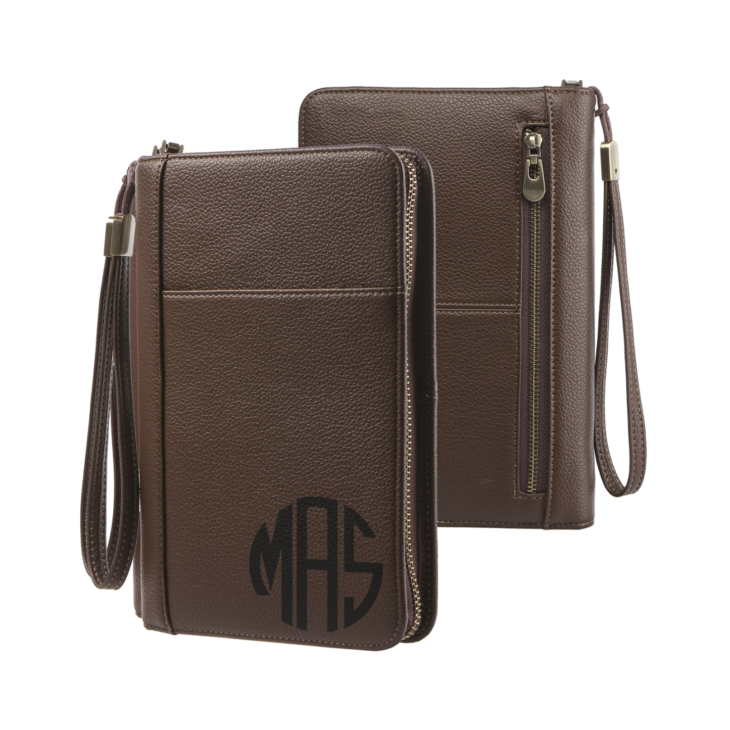 Brown Personalised Leather Wallet Engraved Photo Short Wallet Gifts For Men