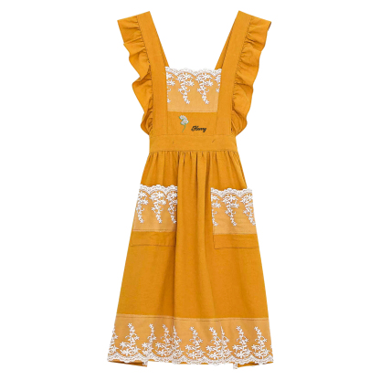 Personalised Embroidered Apron with Name & Custom Flower – Gift for Women | Jessemade