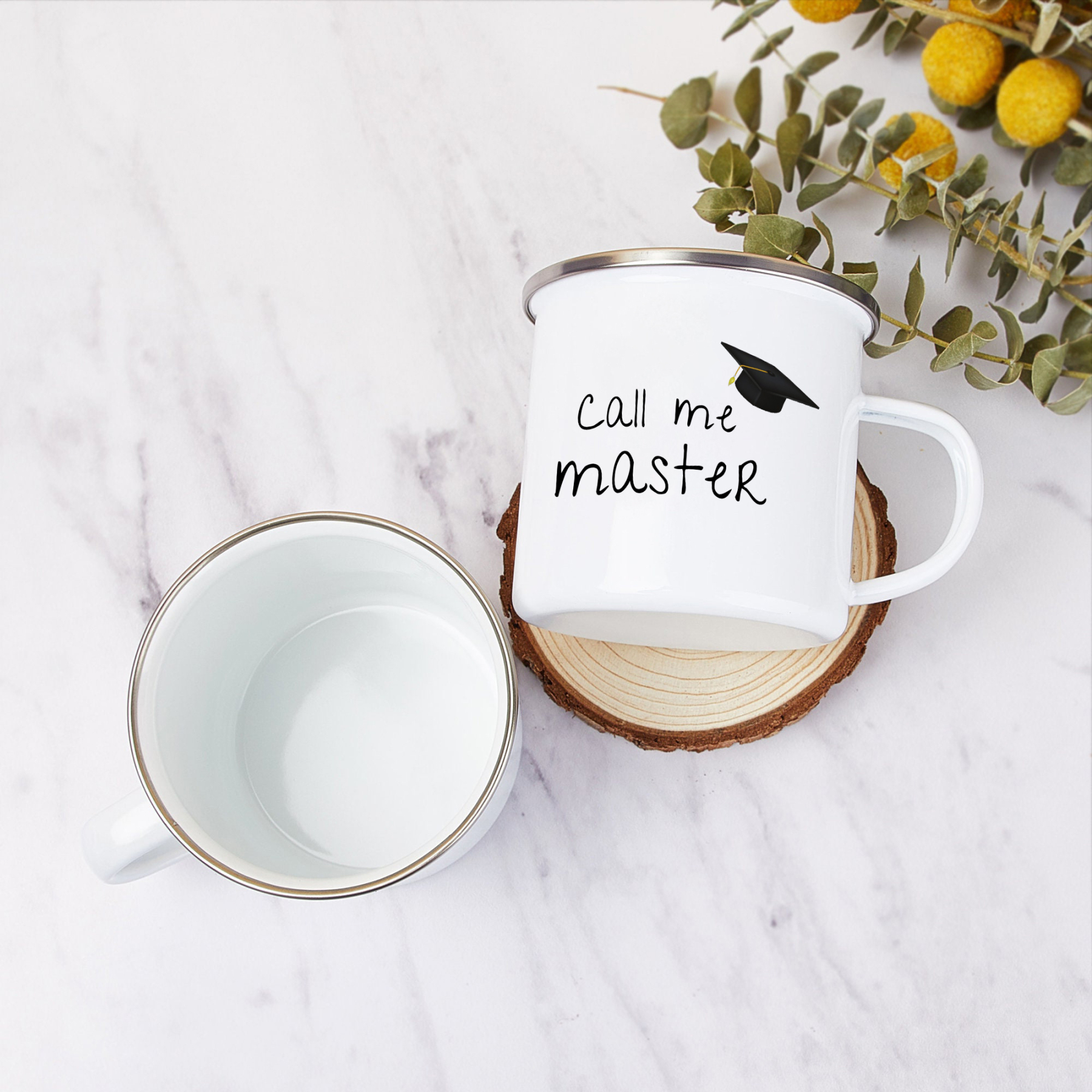 1 Text Personalised Stainless Steel Graduation Mug - Special Gift for Graduation| Jessemade