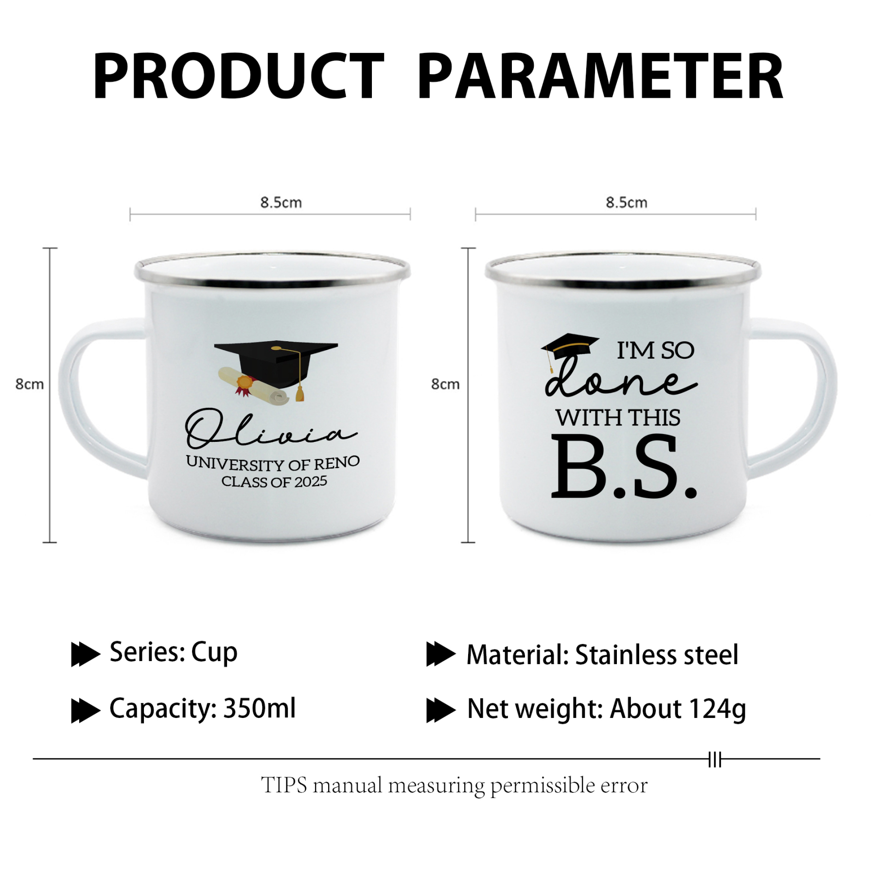 Personalised Graduation Mug with Name, School & Year | Jessemade