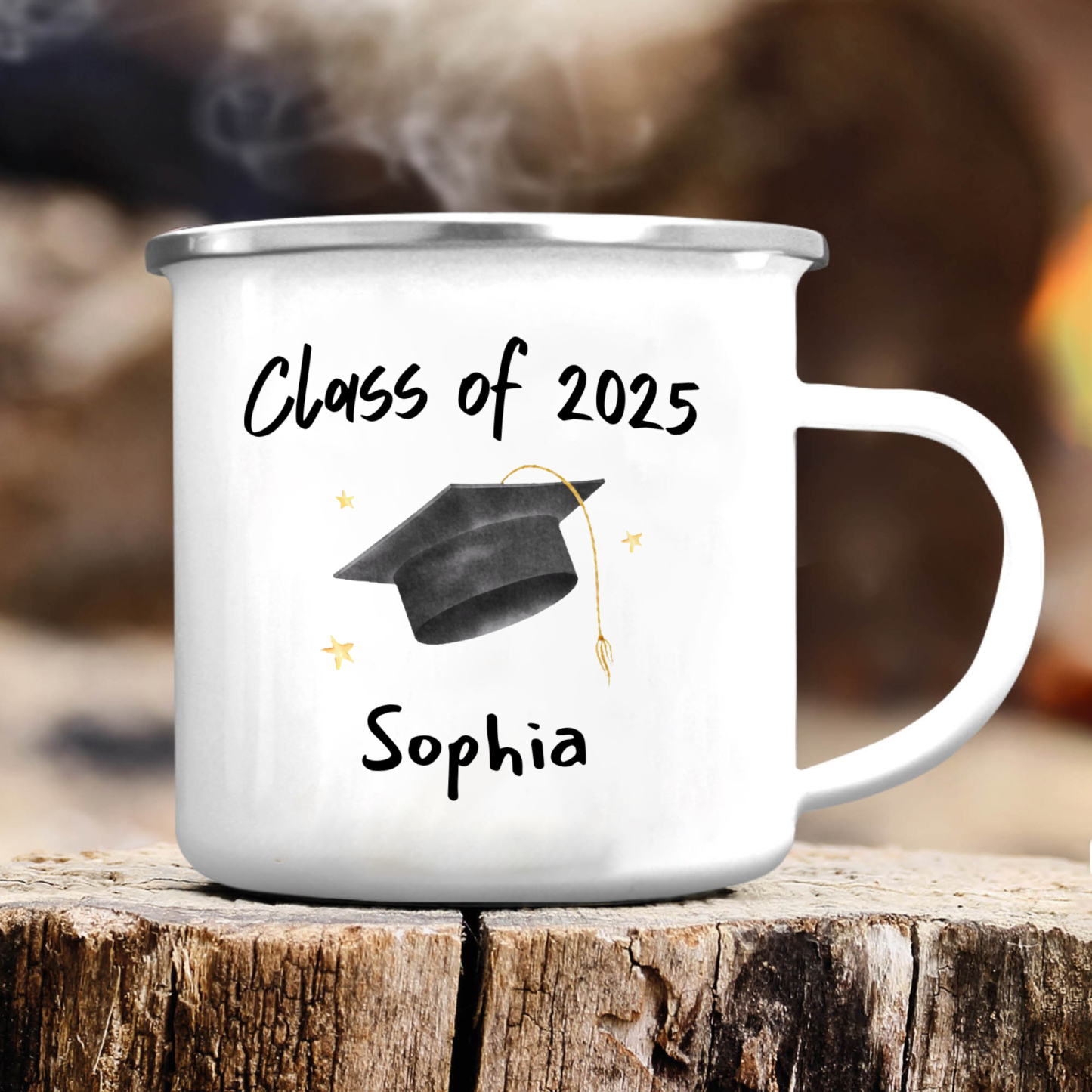 1 Name Personalised Stainless Steel Graduation Mug - Special Gift for