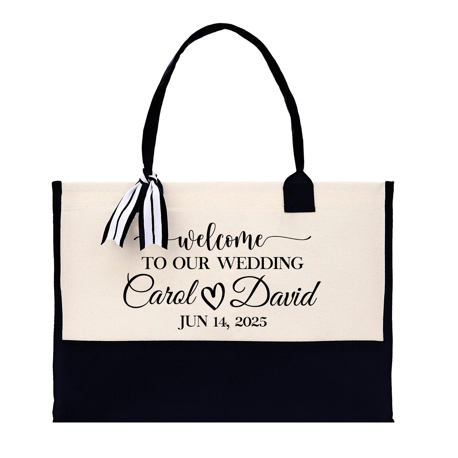 Personalised Wedding Canvas Tote Bag – Custom Bridal Party Gift for Wo