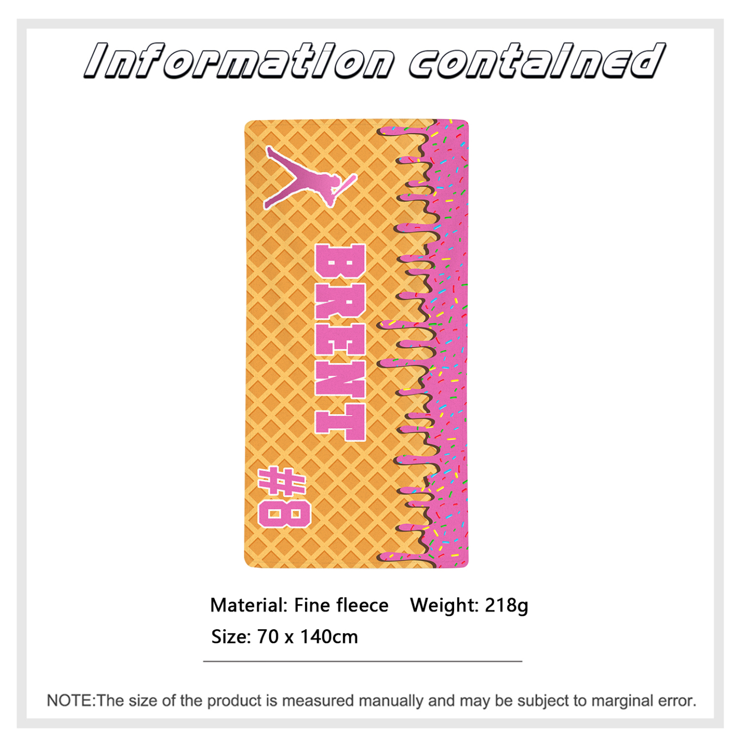 Personalised Beach Towel with Name & Number – Unique Gift for Family | Jessemade