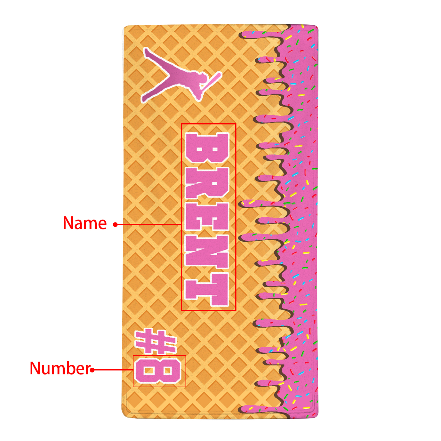 Personalised Beach Towel with Name & Number – Unique Gift for Family | Jessemade