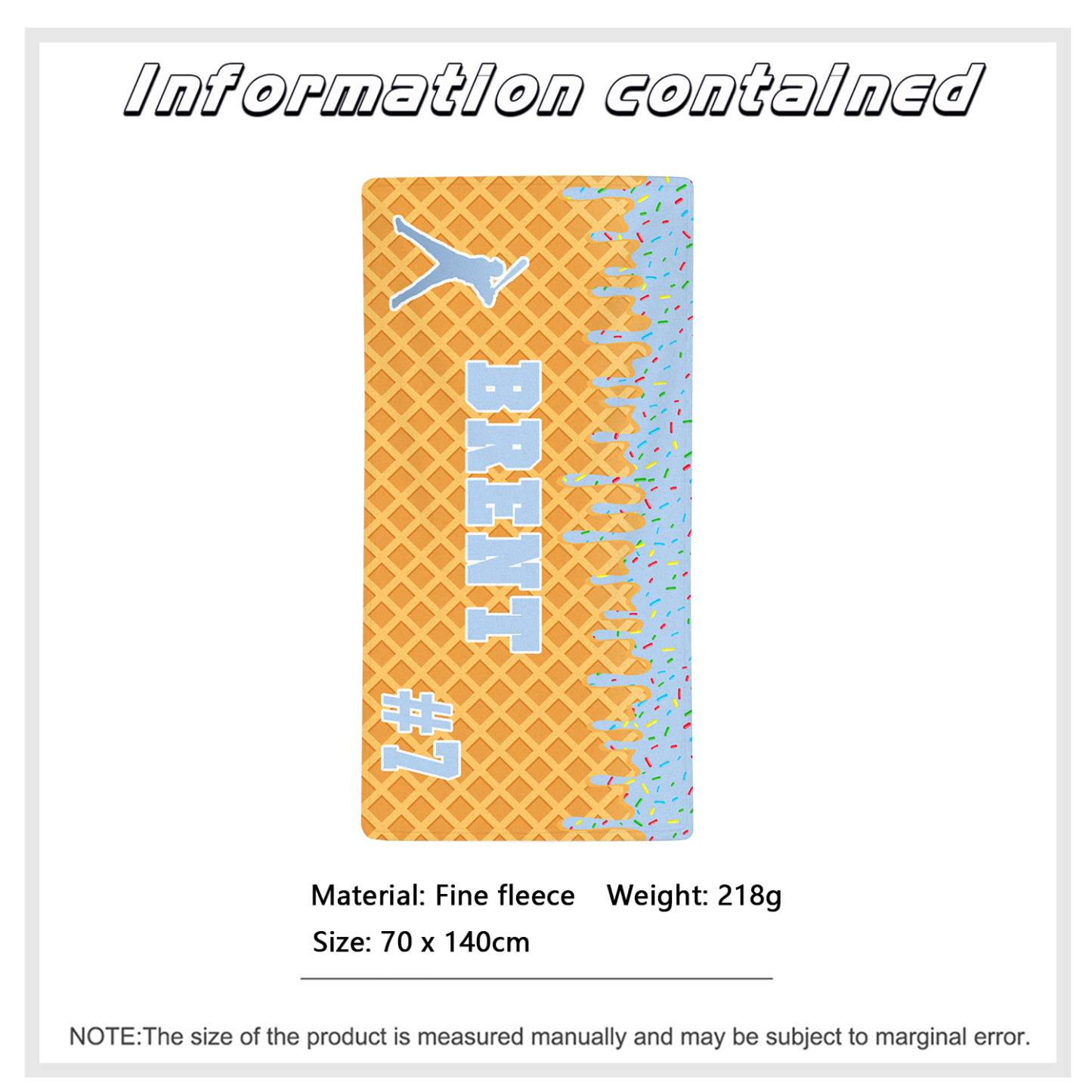 Personalised Beach Towel with Name & Number – Unique Gift for Family | Jessemade