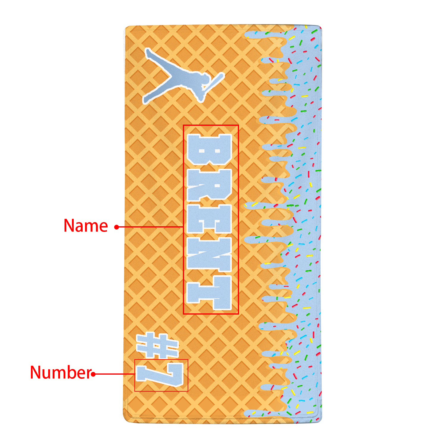 Personalised Beach Towel with Name & Number – Unique Gift for Family | Jessemade