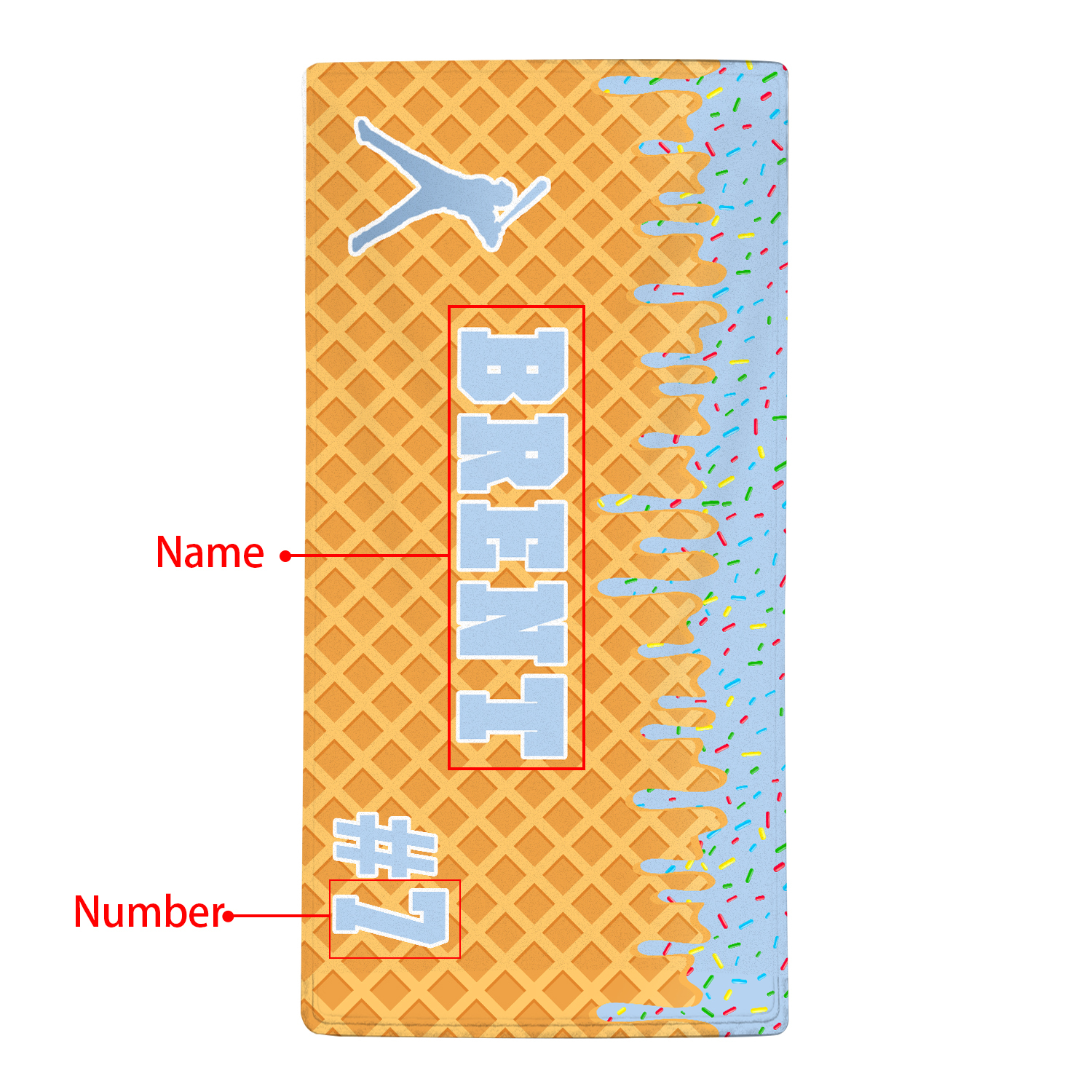 Personalised Beach Towel with Name & Number – Unique Gift for Family | Jessemade