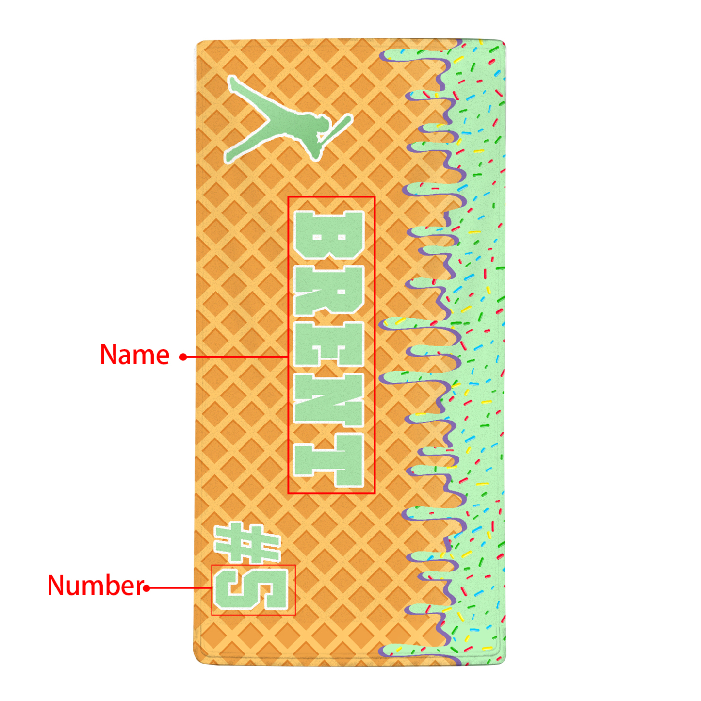 Personalised Beach Towel with Name & Number – Unique Gift for Family | Jessemade