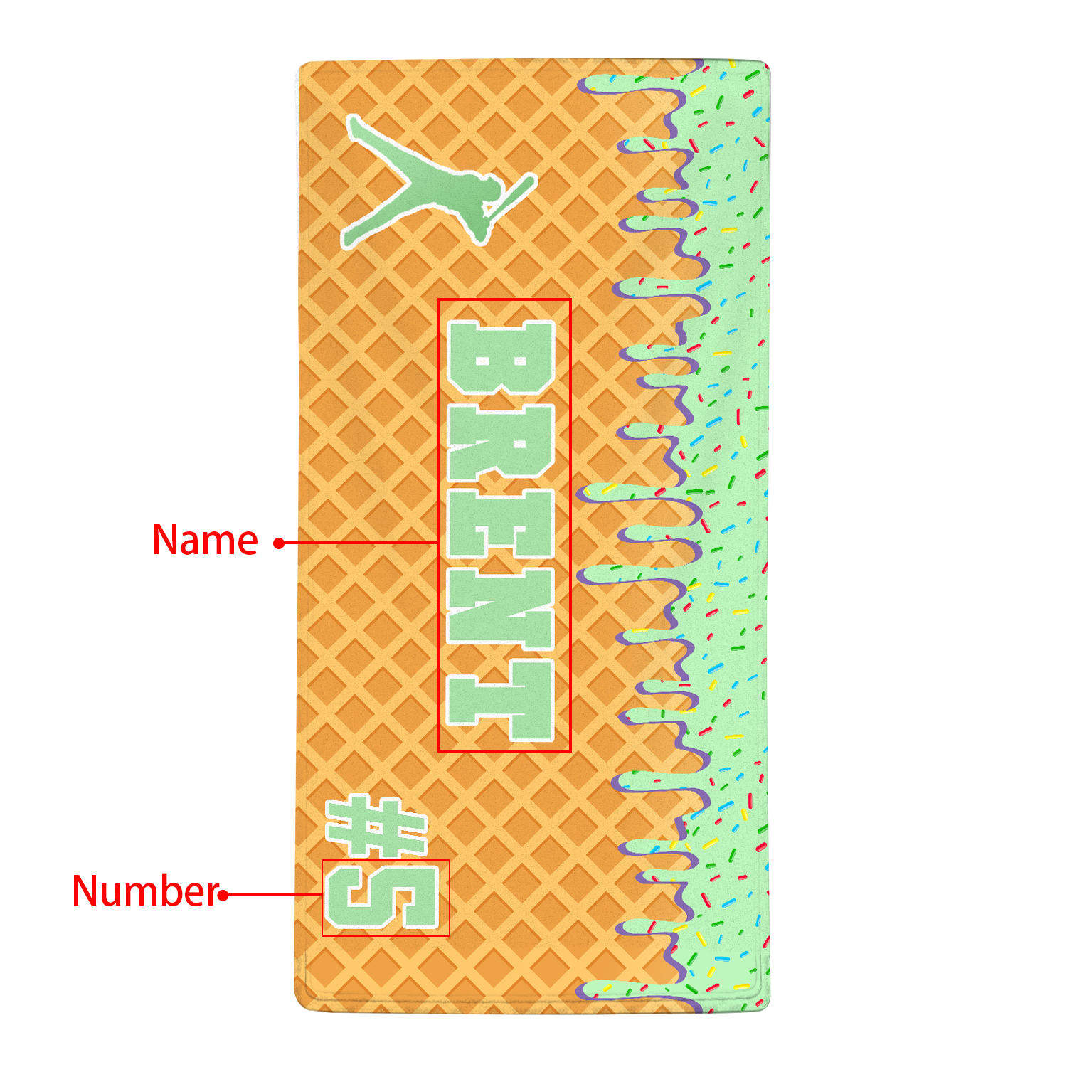 Personalised Beach Towel with Name & Number – Unique Gift for Family | Jessemade