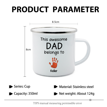 1 Name Personalised Enamel Mug – Custom Father's Day Gift | Jessemade