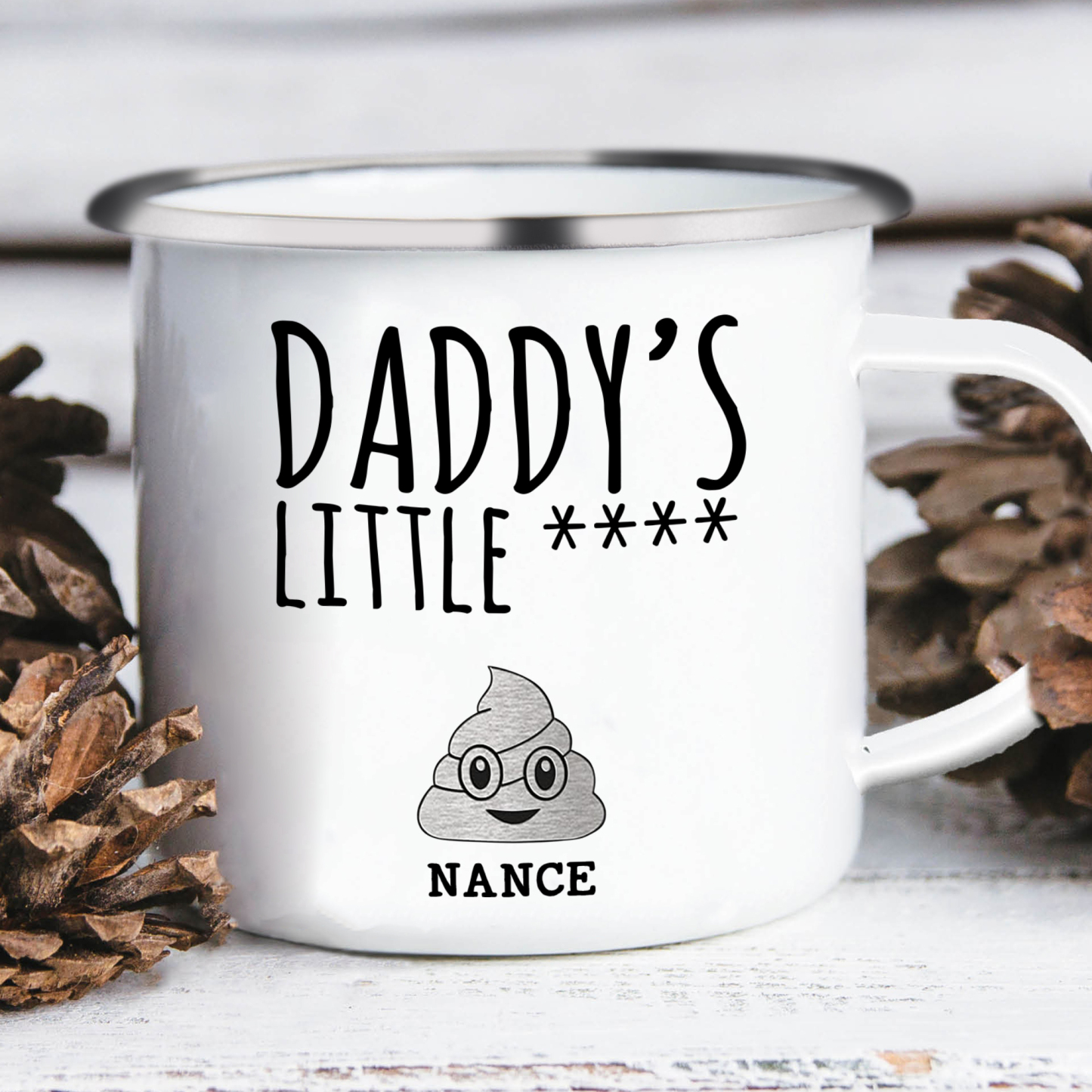 1 Name Personalised Enamel Mug – Custom Father's Day Gift | Jessemade