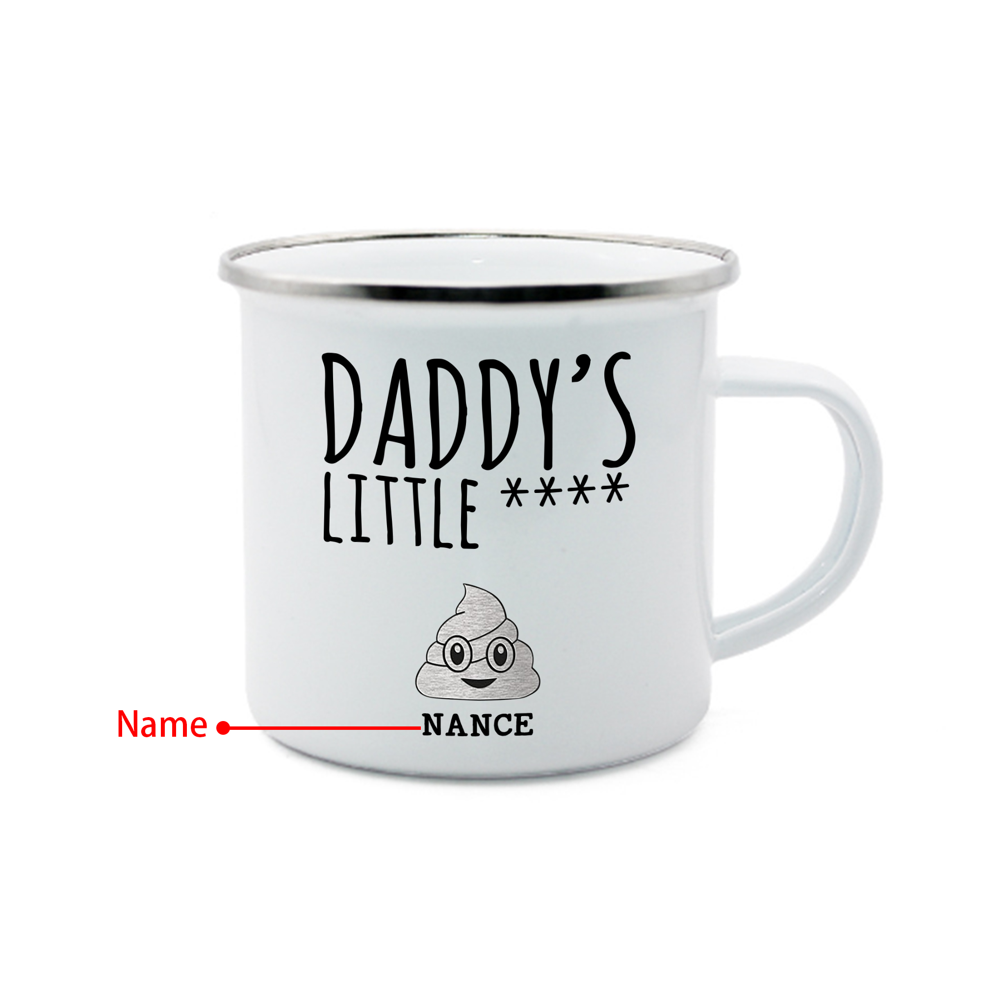 1 Name Personalised Funny Dad Enamel Mug – Custom Father's Day Gift | Jessemade