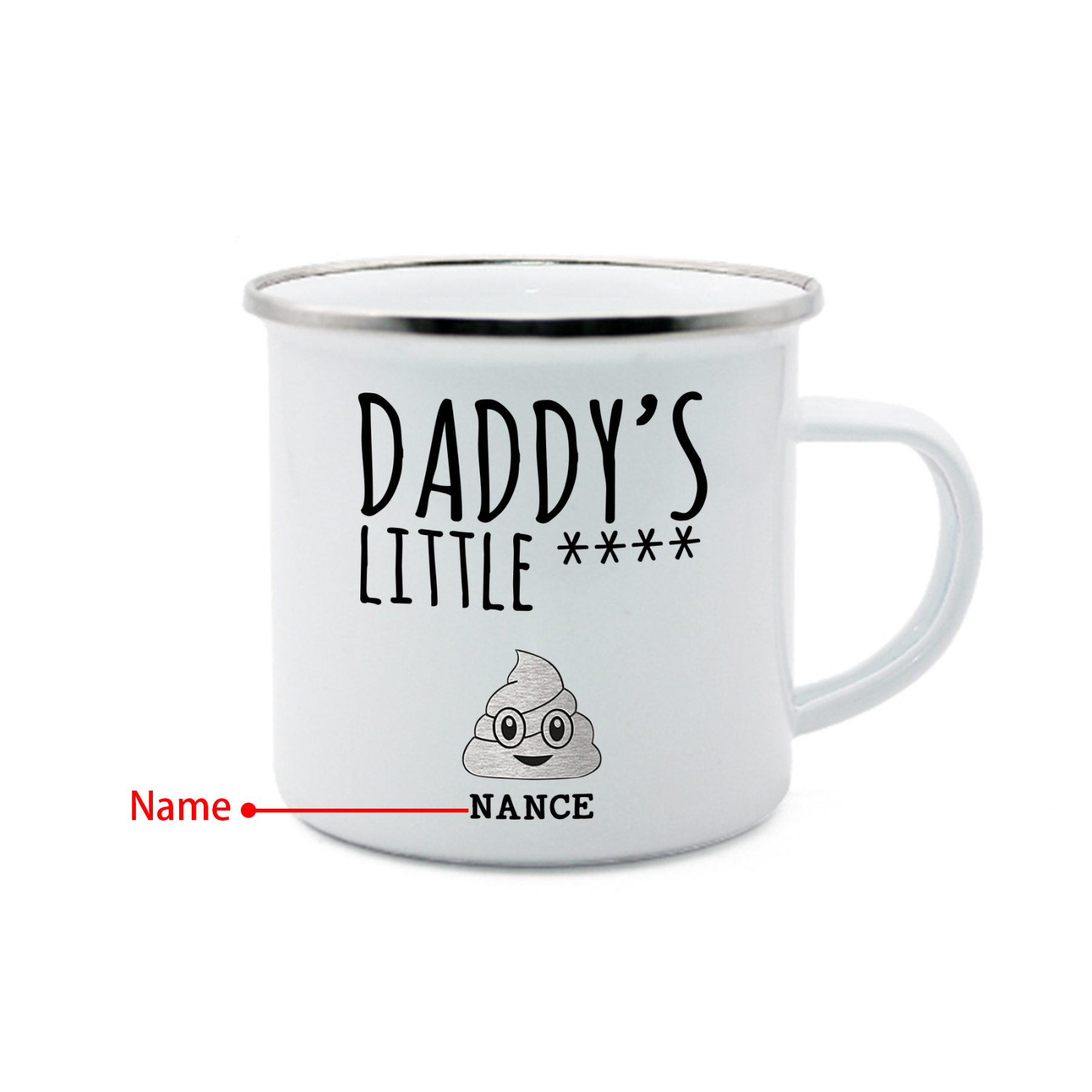 1 Name Personalised Funny Dad Enamel Mug – Custom Father's Day Gift | Jessemade