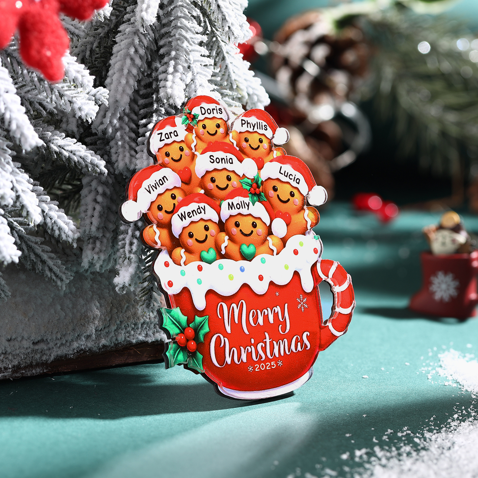 Personalised Gingerbread Mug Xmas Fridge Magnet