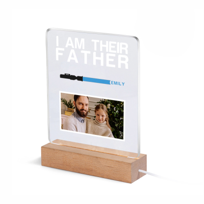 1 Name & 1 Photo Personalised Star Wars Photo LED Acrylic Lamp - Gift for Dad | Jessemade