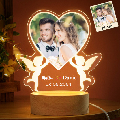 Jessemade UK Personalized Couple Acrylic Night Light Customized Photo & Text & Date LED Light Romantic Gift for Him/Her 25.99 m1-d1-t1