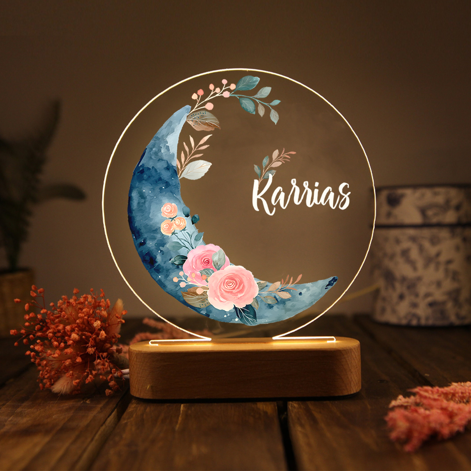 Jessemade UK Personalized Gift Custom Name Night Light Bedroom Bedside Lamp Back To School Gift For Children 24.99 n1