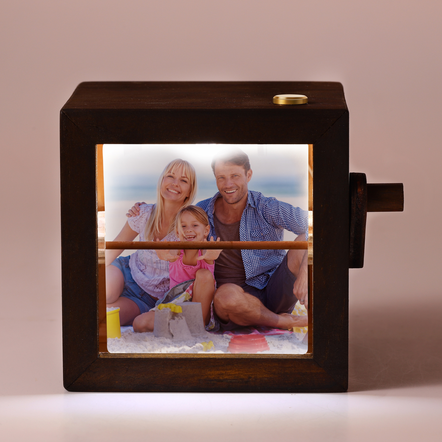 Personalised Wooden Tri-Colour LED Light – Custom 8 Photos, Black Walnut For Him/Her | Jessemade