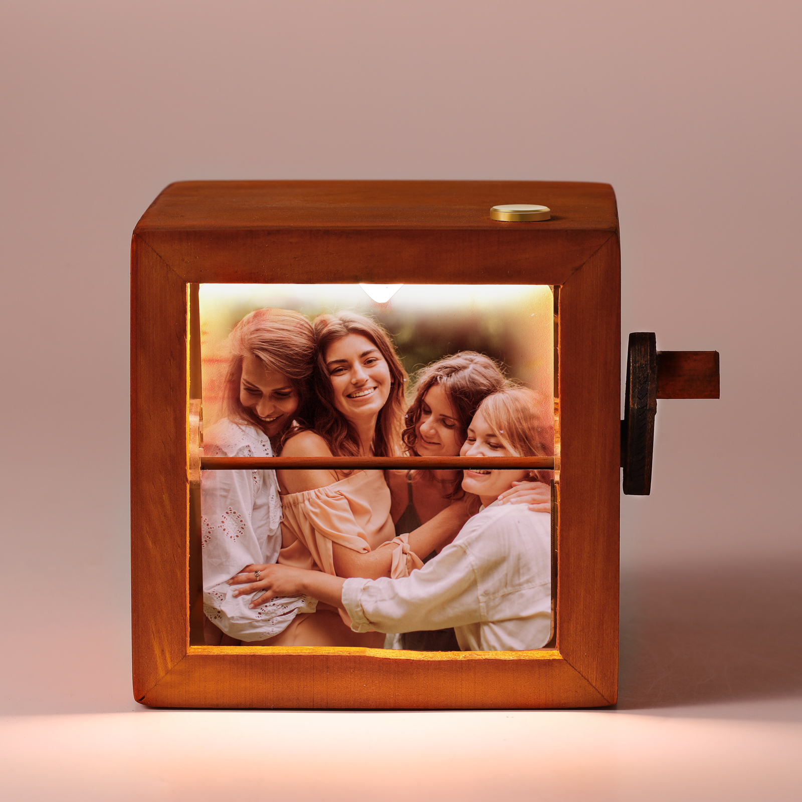 Personalised Wooden Tri-Colour LED Light, Custom 8 Photos Gift For Him/Her | Jessemade